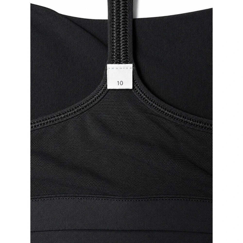 Lululemon Black Strappy Back Yoga Athletic Tank Top Built In Shelf Bra Size 10